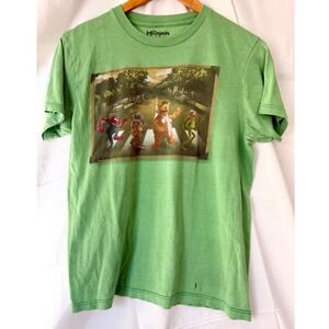 The Muppets Abbey Road Parody Graphic T-Shirt Mens Medium Green Disney RN117508